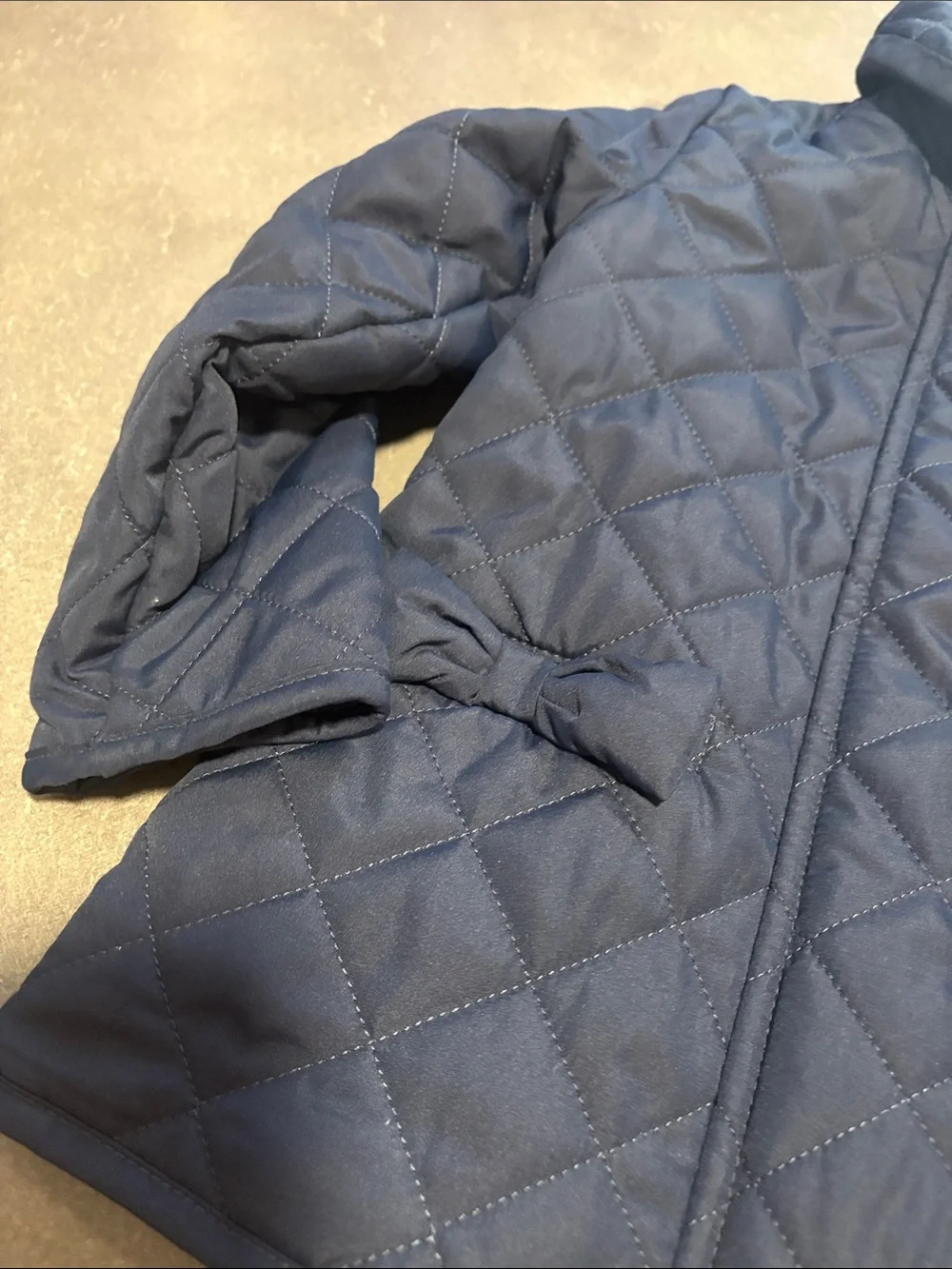 Gymboree Navy Quilted Puffer Jacket with Pocket Bows Toddler size 4T